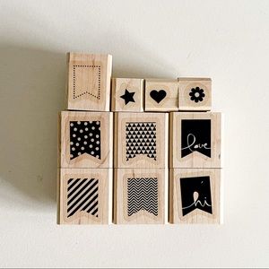 Stampin' Up! Banner Blast Rubber Wood Mounted Stamp Set